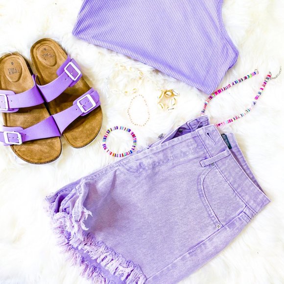 NWT Wild Fable Lavender Purple Frayed Demin Shorts
